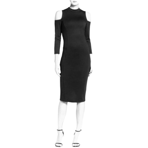 Felicity &CoCo Kenley Cold Shoulder Midi Bodycon dress - size Large - Picture 2 of 6